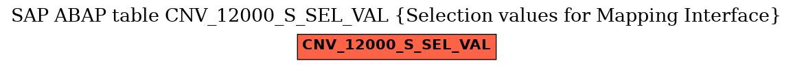 E-R Diagram for table CNV_12000_S_SEL_VAL (Selection values for Mapping Interface)