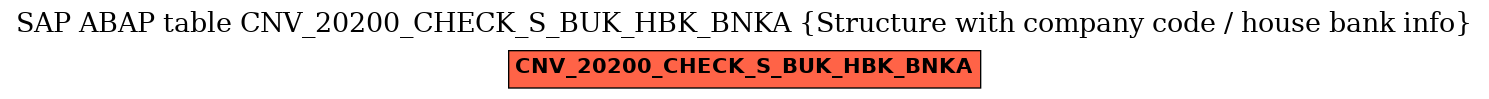 E-R Diagram for table CNV_20200_CHECK_S_BUK_HBK_BNKA (Structure with company code / house bank info)