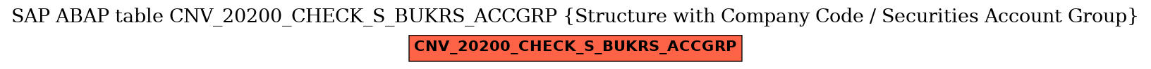 E-R Diagram for table CNV_20200_CHECK_S_BUKRS_ACCGRP (Structure with Company Code / Securities Account Group)