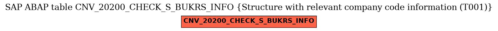 E-R Diagram for table CNV_20200_CHECK_S_BUKRS_INFO (Structure with relevant company code information (T001))