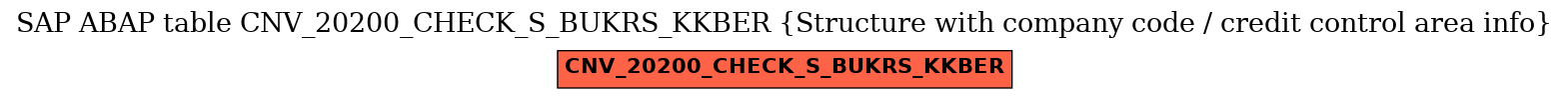 E-R Diagram for table CNV_20200_CHECK_S_BUKRS_KKBER (Structure with company code / credit control area info)