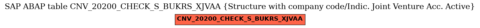 E-R Diagram for table CNV_20200_CHECK_S_BUKRS_XJVAA (Structure with company code/Indic. Joint Venture Acc. Active)