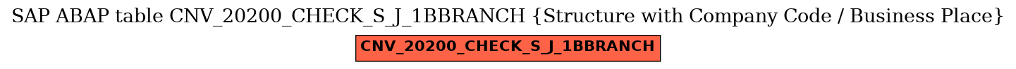 E-R Diagram for table CNV_20200_CHECK_S_J_1BBRANCH (Structure with Company Code / Business Place)