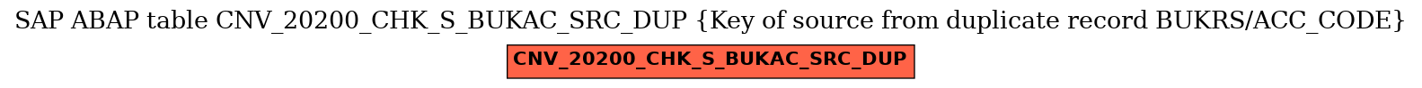 E-R Diagram for table CNV_20200_CHK_S_BUKAC_SRC_DUP (Key of source from duplicate record BUKRS/ACC_CODE)