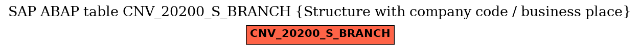 E-R Diagram for table CNV_20200_S_BRANCH (Structure with company code / business place)