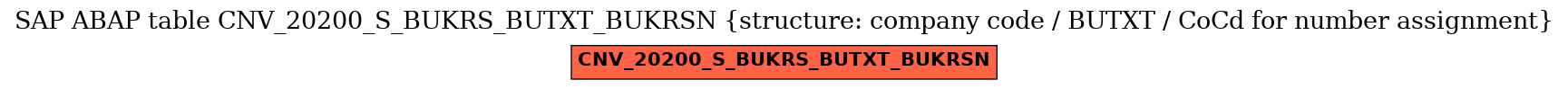 E-R Diagram for table CNV_20200_S_BUKRS_BUTXT_BUKRSN (structure: company code / BUTXT / CoCd for number assignment)