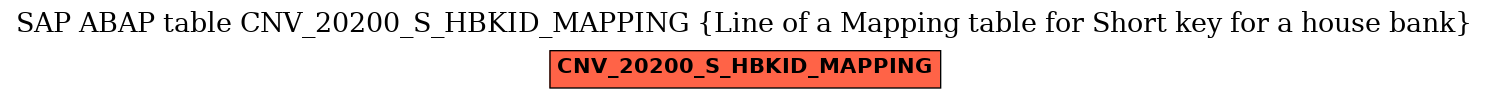 E-R Diagram for table CNV_20200_S_HBKID_MAPPING (Line of a Mapping table for Short key for a house bank)