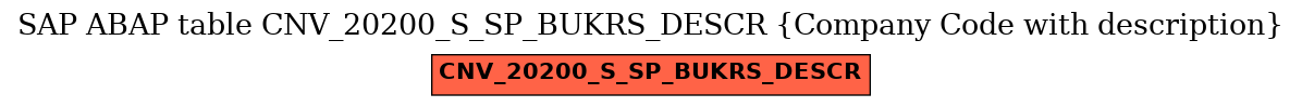 E-R Diagram for table CNV_20200_S_SP_BUKRS_DESCR (Company Code with description)