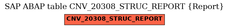 E-R Diagram for table CNV_20308_STRUC_REPORT (Report)