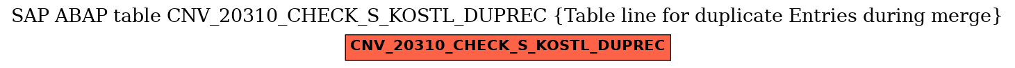 E-R Diagram for table CNV_20310_CHECK_S_KOSTL_DUPREC (Table line for duplicate Entries during merge)