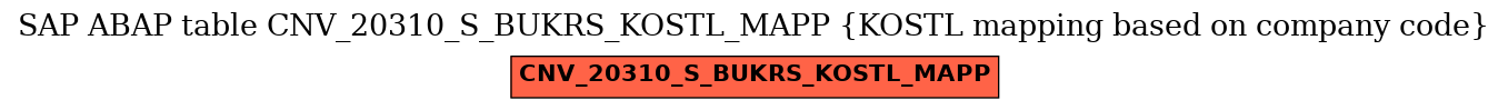 E-R Diagram for table CNV_20310_S_BUKRS_KOSTL_MAPP (KOSTL mapping based on company code)