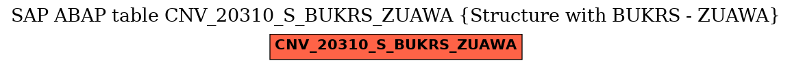 E-R Diagram for table CNV_20310_S_BUKRS_ZUAWA (Structure with BUKRS - ZUAWA)