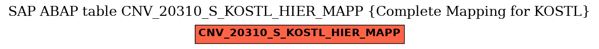 E-R Diagram for table CNV_20310_S_KOSTL_HIER_MAPP (Complete Mapping for KOSTL)