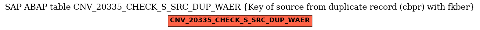 E-R Diagram for table CNV_20335_CHECK_S_SRC_DUP_WAER (Key of source from duplicate record (cbpr) with fkber)