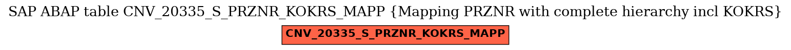 E-R Diagram for table CNV_20335_S_PRZNR_KOKRS_MAPP (Mapping PRZNR with complete hierarchy incl KOKRS)