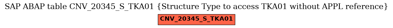 E-R Diagram for table CNV_20345_S_TKA01 (Structure Type to access TKA01 without APPL reference)