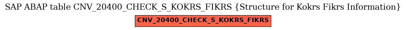 E-R Diagram for table CNV_20400_CHECK_S_KOKRS_FIKRS (Structure for Kokrs Fikrs Information)