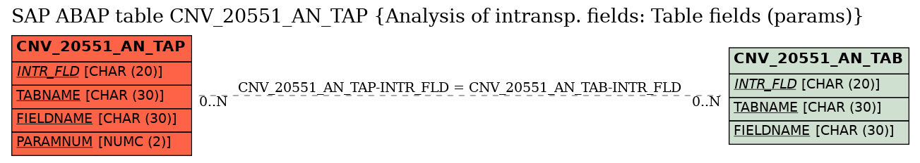 E-R Diagram for table CNV_20551_AN_TAP (Analysis of intransp. fields: Table fields (params))