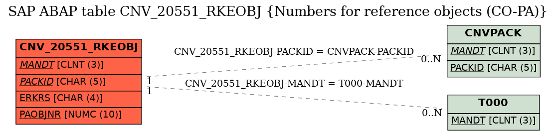 E-R Diagram for table CNV_20551_RKEOBJ (Numbers for reference objects (CO-PA))