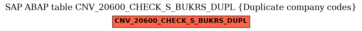 E-R Diagram for table CNV_20600_CHECK_S_BUKRS_DUPL (Duplicate company codes)