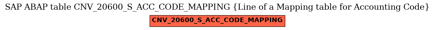 E-R Diagram for table CNV_20600_S_ACC_CODE_MAPPING (Line of a Mapping table for Accounting Code)