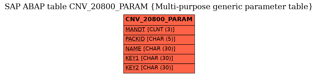 E-R Diagram for table CNV_20800_PARAM (Multi-purpose generic parameter table)