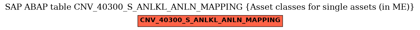 E-R Diagram for table CNV_40300_S_ANLKL_ANLN_MAPPING (Asset classes for single assets (in ME))