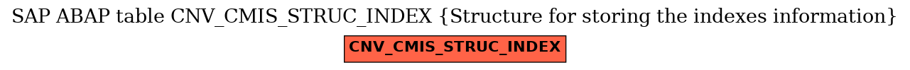 E-R Diagram for table CNV_CMIS_STRUC_INDEX (Structure for storing the indexes information)