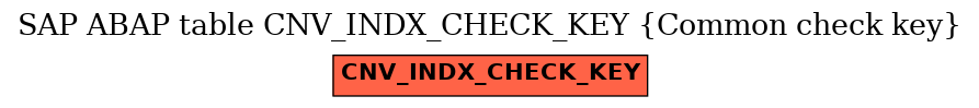 E-R Diagram for table CNV_INDX_CHECK_KEY (Common check key)