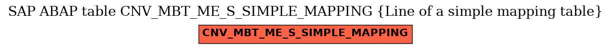 E-R Diagram for table CNV_MBT_ME_S_SIMPLE_MAPPING (Line of a simple mapping table)