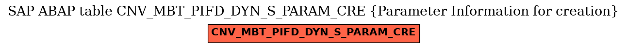 E-R Diagram for table CNV_MBT_PIFD_DYN_S_PARAM_CRE (Parameter Information for creation)