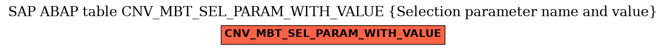 E-R Diagram for table CNV_MBT_SEL_PARAM_WITH_VALUE (Selection parameter name and value)