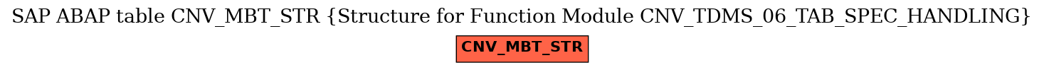 E-R Diagram for table CNV_MBT_STR (Structure for Function Module CNV_TDMS_06_TAB_SPEC_HANDLING)