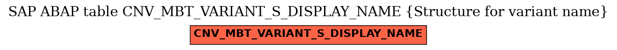 E-R Diagram for table CNV_MBT_VARIANT_S_DISPLAY_NAME (Structure for variant name)