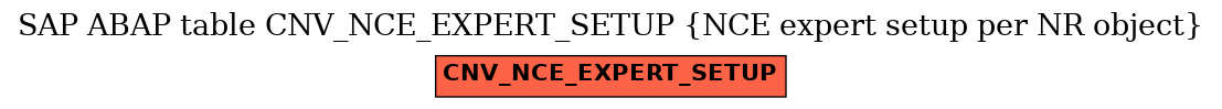 E-R Diagram for table CNV_NCE_EXPERT_SETUP (NCE expert setup per NR object)