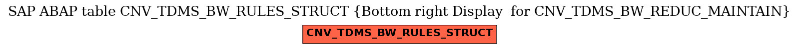 E-R Diagram for table CNV_TDMS_BW_RULES_STRUCT (Bottom right Display  for CNV_TDMS_BW_REDUC_MAINTAIN)