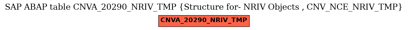 E-R Diagram for table CNVA_20290_NRIV_TMP (Structure for- NRIV Objects , CNV_NCE_NRIV_TMP)