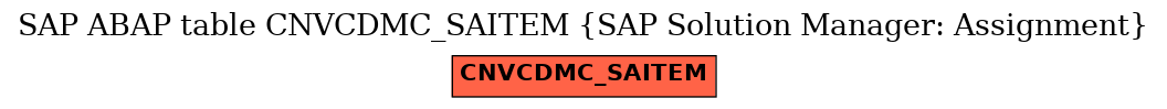 E-R Diagram for table CNVCDMC_SAITEM (SAP Solution Manager: Assignment)
