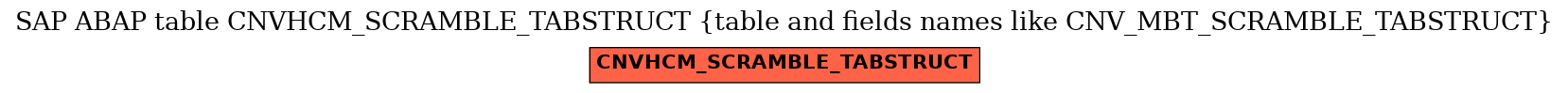 E-R Diagram for table CNVHCM_SCRAMBLE_TABSTRUCT (table and fields names like CNV_MBT_SCRAMBLE_TABSTRUCT)