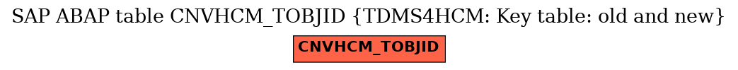 E-R Diagram for table CNVHCM_TOBJID (TDMS4HCM: Key table: old and new)