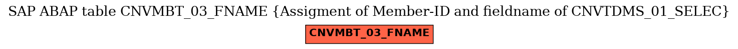 E-R Diagram for table CNVMBT_03_FNAME (Assigment of Member-ID and fieldname of CNVTDMS_01_SELEC)