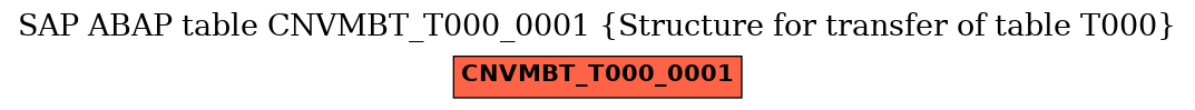 E-R Diagram for table CNVMBT_T000_0001 (Structure for transfer of table T000)