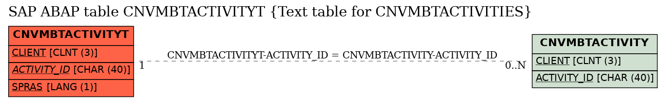 E-R Diagram for table CNVMBTACTIVITYT (Text table for CNVMBTACTIVITIES)