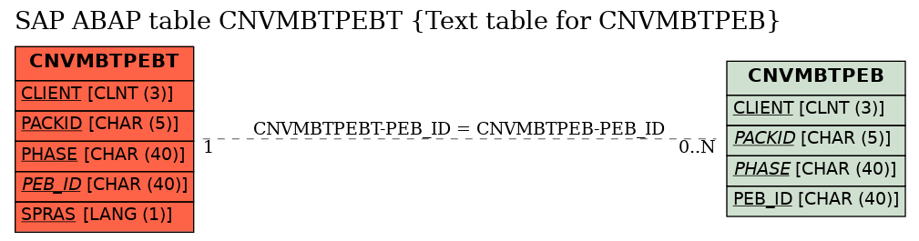 E-R Diagram for table CNVMBTPEBT (Text table for CNVMBTPEB)