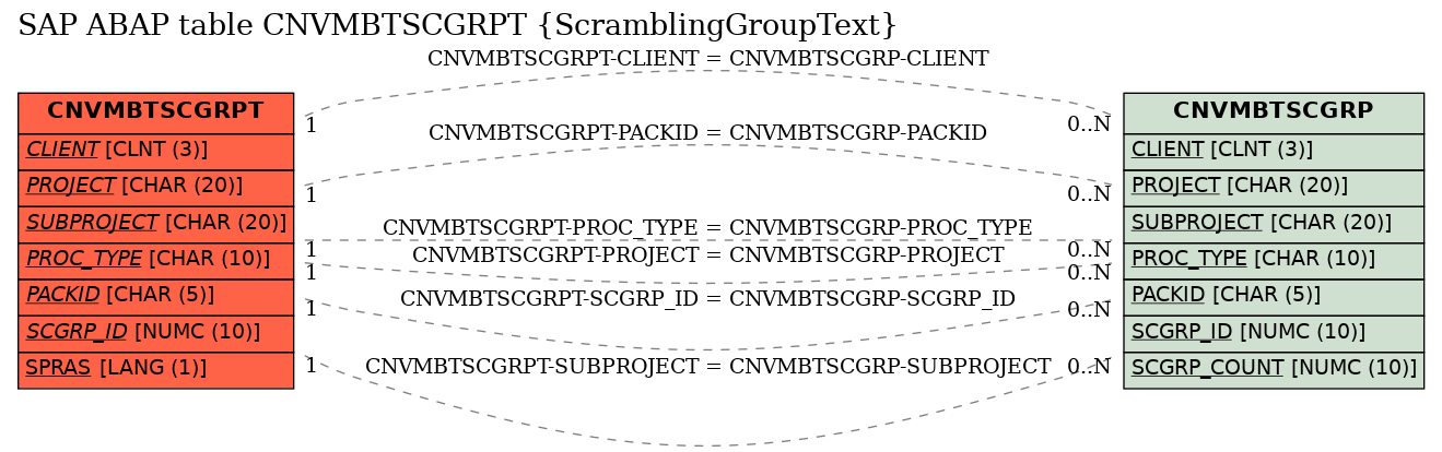 E-R Diagram for table CNVMBTSCGRPT (ScramblingGroupText)