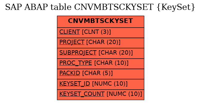 E-R Diagram for table CNVMBTSCKYSET (KeySet)