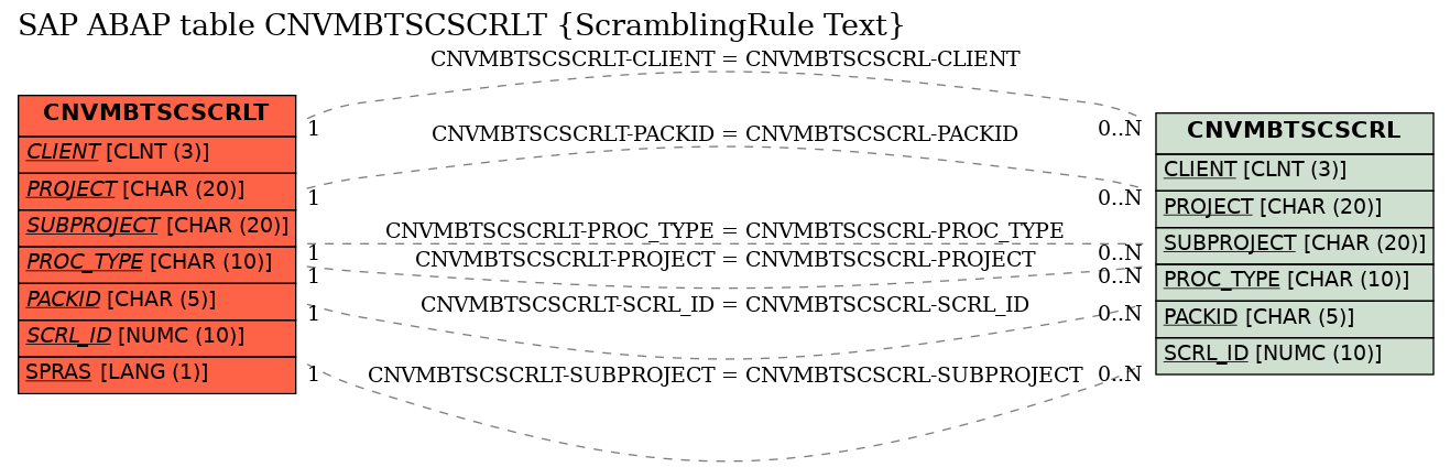 E-R Diagram for table CNVMBTSCSCRLT (ScramblingRule Text)