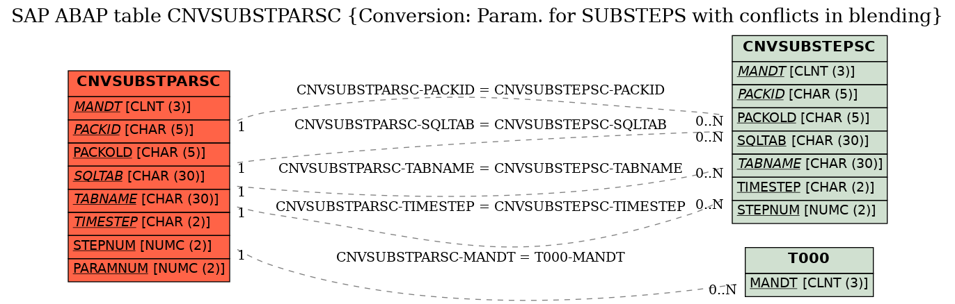 E-R Diagram for table CNVSUBSTPARSC (Conversion: Param. for SUBSTEPS with conflicts in blending)