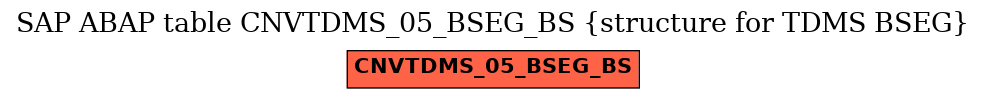 E-R Diagram for table CNVTDMS_05_BSEG_BS (structure for TDMS BSEG)