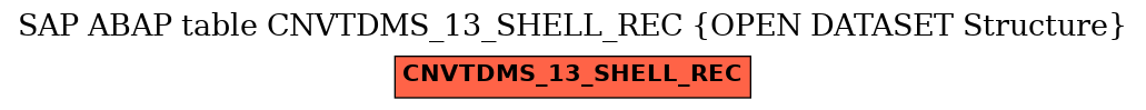 E-R Diagram for table CNVTDMS_13_SHELL_REC (OPEN DATASET Structure)